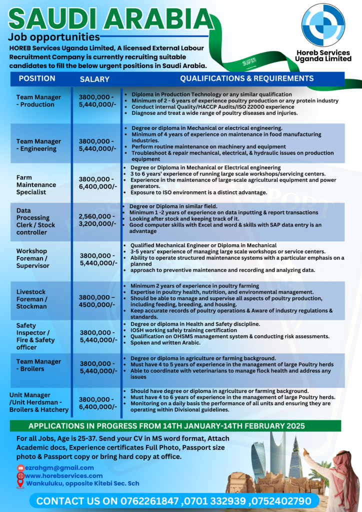 Urgent Job Opportunities in Saudi Arabia – Apply Now!
